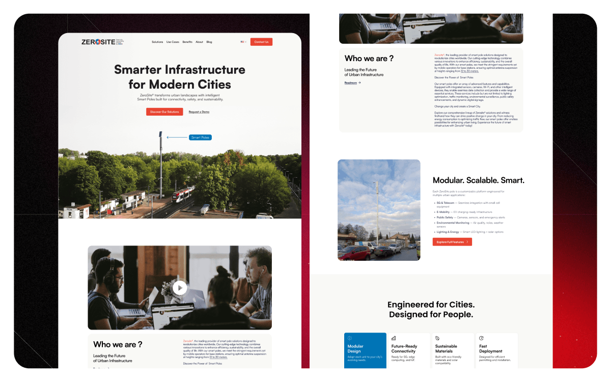 ZeroSite smart infrastructure website