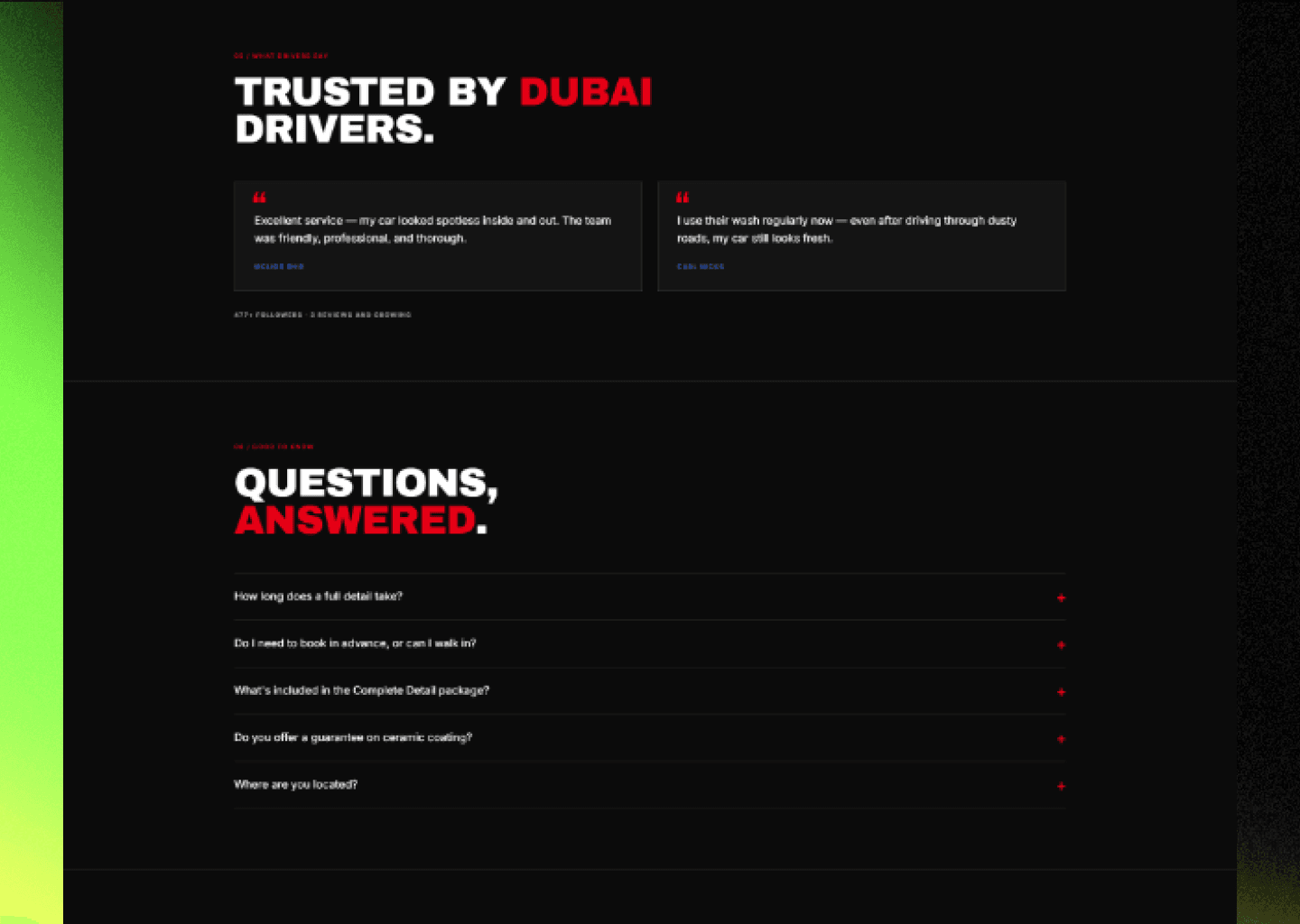 HYPE customer testimonials under the heading Trusted by Dubai Drivers